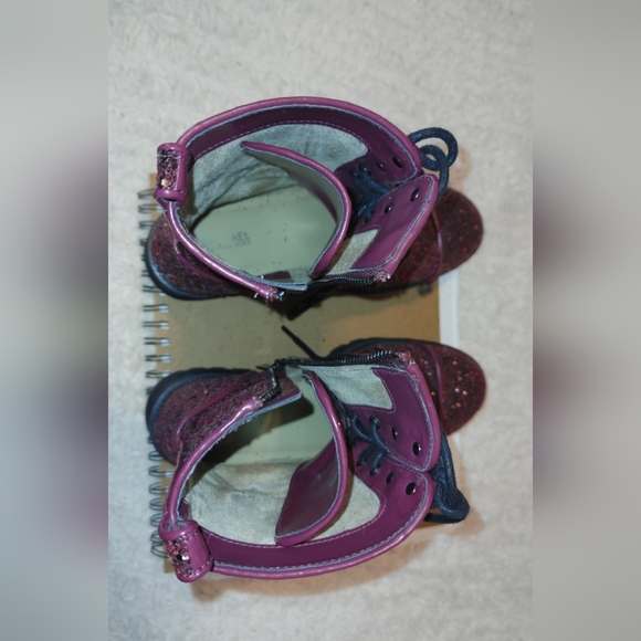 Ruby red glitter Michael Kors combat boots - Picture 6 of 6